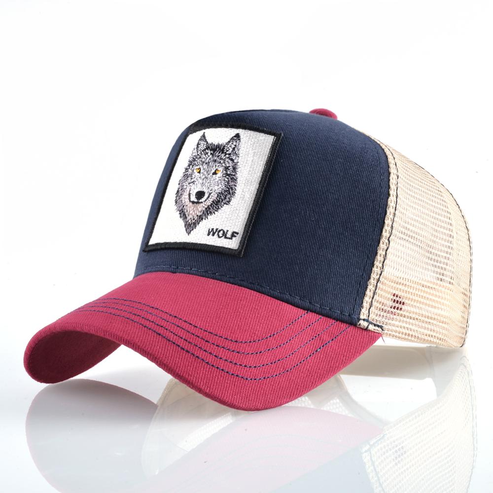 Fashion Animals Embroidery Baseball Caps Men Women Snapback Hip Hop Hat Summer Breathable Mesh Sun Gorras Unisex Streetwear Bone