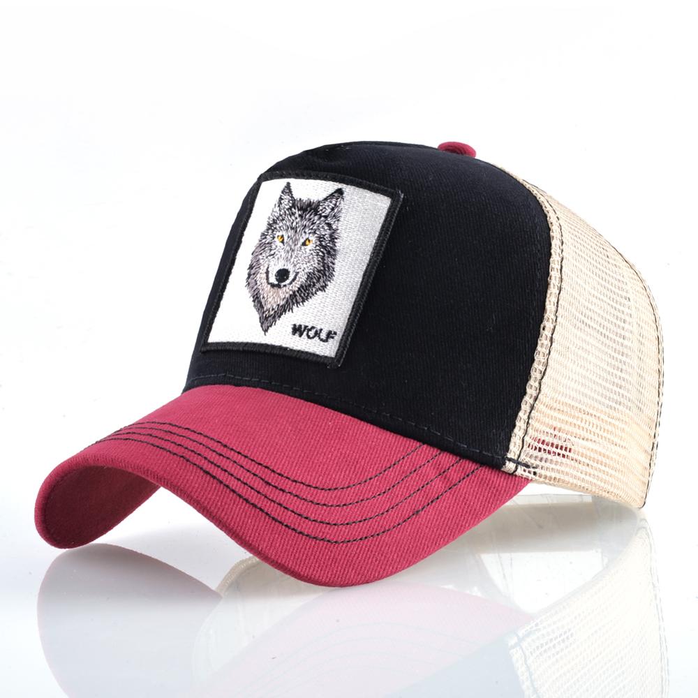 Fashion Animals Embroidery Baseball Caps Men Women Snapback Hip Hop Hat Summer Breathable Mesh Sun Gorras Unisex Streetwear Bone