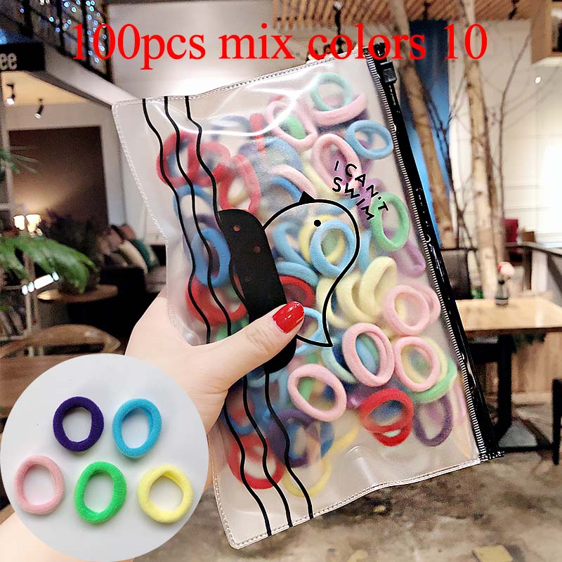 50/100pcs/Set Girls Colorful Nylon Small Elastic Hair Bands