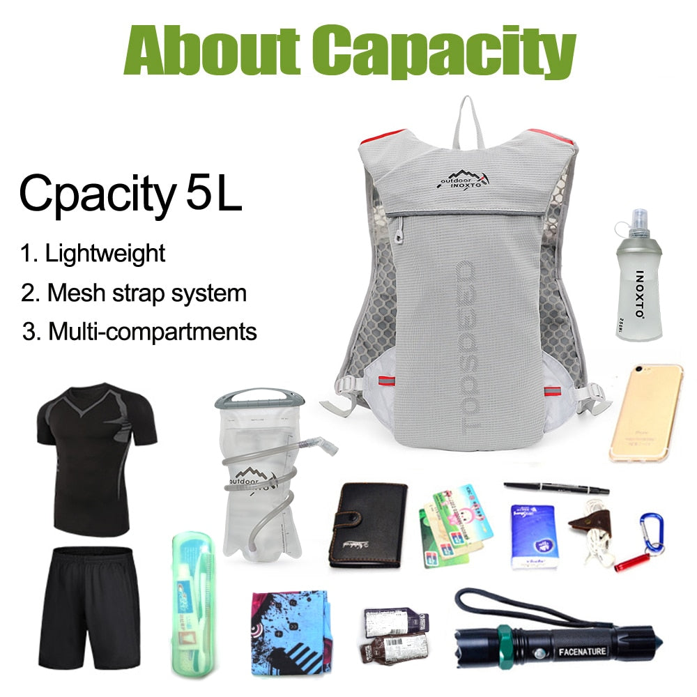 trail running-ultra-light 5L backpack, running hydration vest,